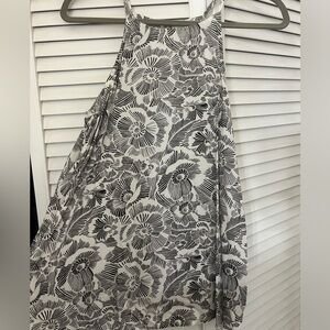 Old Navy floral black and white tank